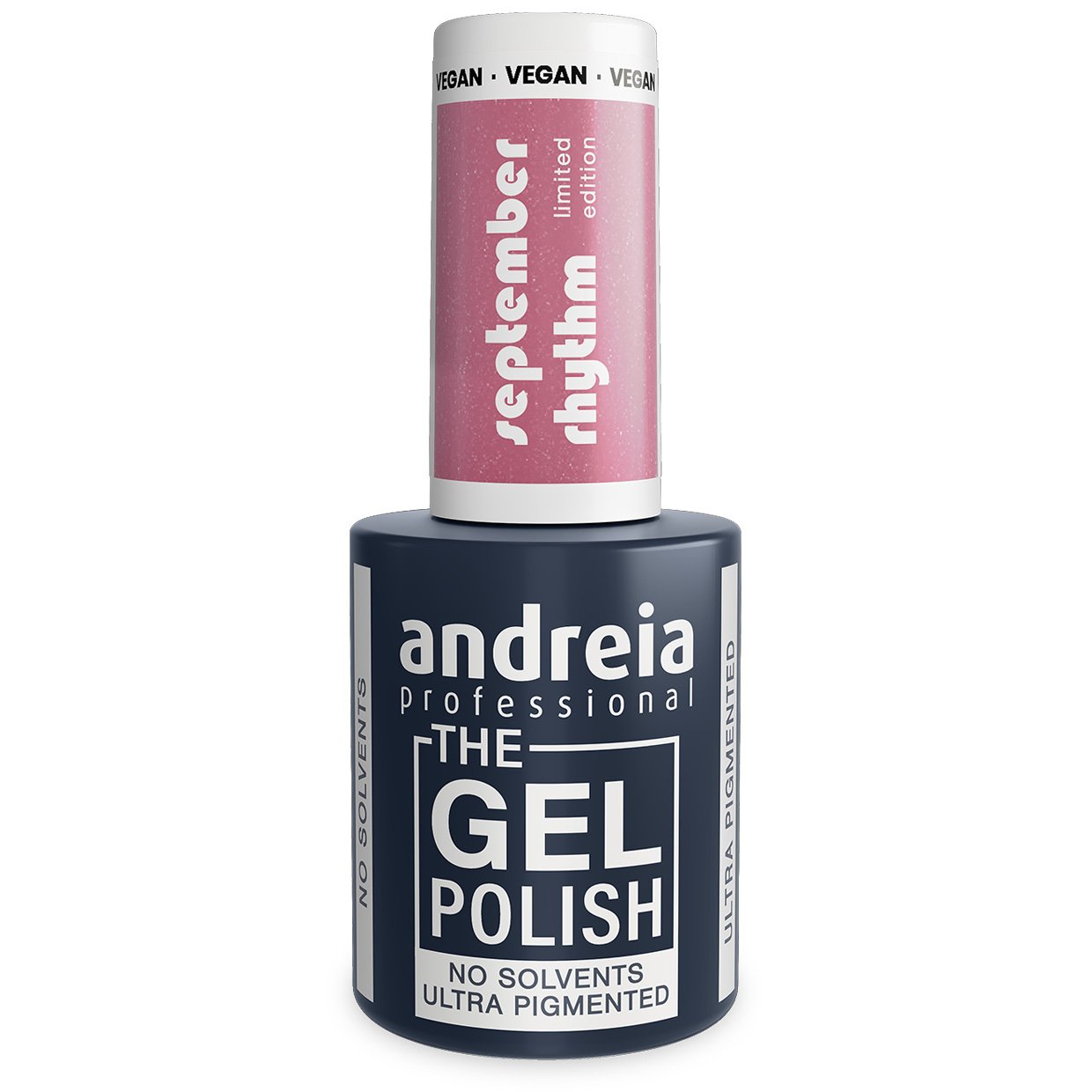 Andreia Professional - The Gel Polish - Solvent Free Gel - September Rhythm Ltd Collection - Colour SR3 Dusty Rose with Subtle Multicoloured Glitter - 10.5ml