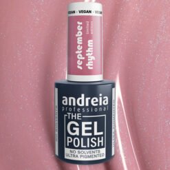 Andreia Professional - The Gel Polish - Solvent Free Gel - September Rhythm Ltd Collection - Colour SR3 Dusty Rose with Subtle Multicoloured Glitter - 10.5ml - Image 3