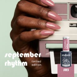 Andreia Professional - The Gel Polish - Solvent Free Gel - September Rhythm Ltd Collection - Colour SR3 Dusty Rose with Subtle Multicoloured Glitter - 10.5ml - Image 2