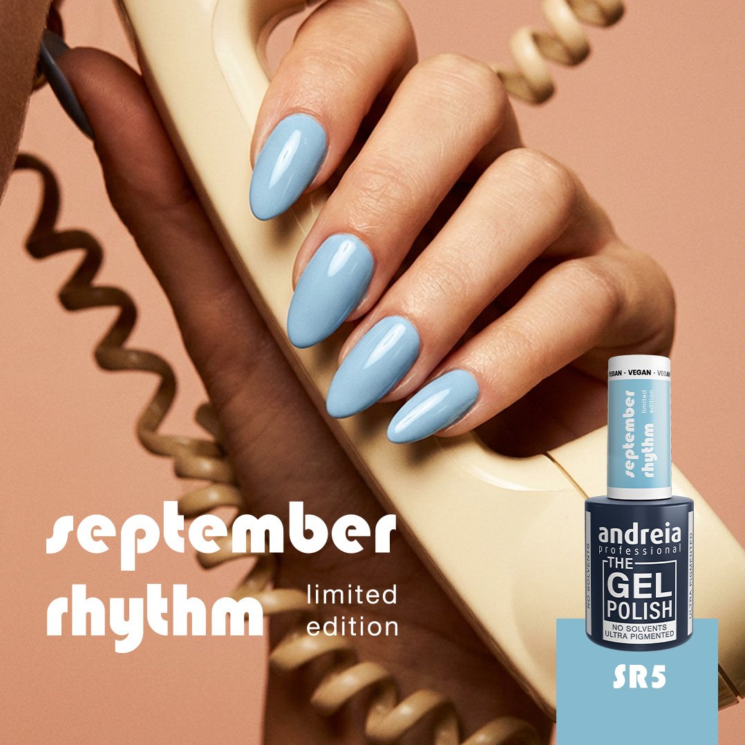 Andreia Professional - The Gel Polish - Solvent Free Gel - September Rhythm Ltd Collection - Colour SR5 Sky Blue - 10.5ml - Image 2
