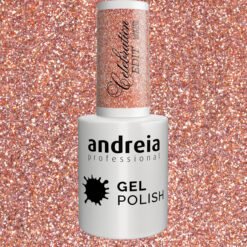 Andreia Professional Gel Polish - Celebration Edit Ltd Collection - CE2 Sparkling Rose Gold with Multidimensional Glitter - Image 3