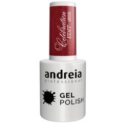 Andreia Professional Gel Polish - Celebration Edit Ltd Collection - CE3 Ruby Red Illuminated by Luminous Micro-Glitter