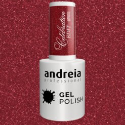 Andreia Professional Gel Polish - Celebration Edit Ltd Collection - CE3 Ruby Red Illuminated by Luminous Micro-Glitter - Image 3