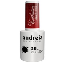 Andreia Professional Gel Polish - Celebration Edit Ltd Collection - CE4 Vibrant Luminous Red with Fine Shimmering Particles