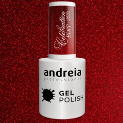 Andreia Professional Gel Polish - Celebration Edit Ltd Collection - CE4 Vibrant Luminous Red with Fine Shimmering Particles - Image 3