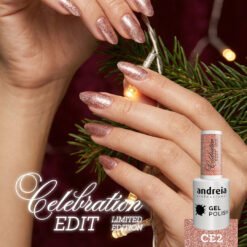 Alternative view of Andreia Professional Gel Polish - Celebration Edit Ltd Collection - CE2 Sparkling Rose Gold with Multidimensional Glitter